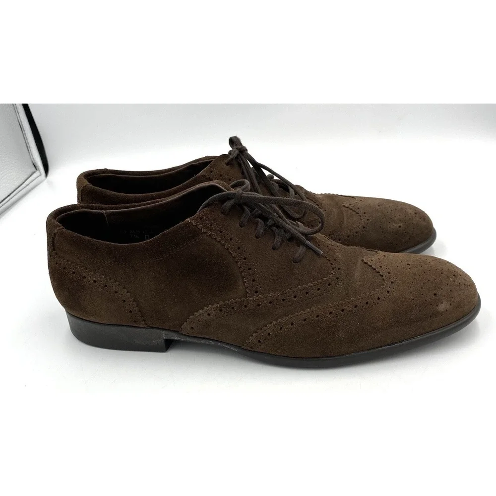 JM Weston Men's Suede Leather Oxford Dress Shoes Brown Size‎ 7.5 D